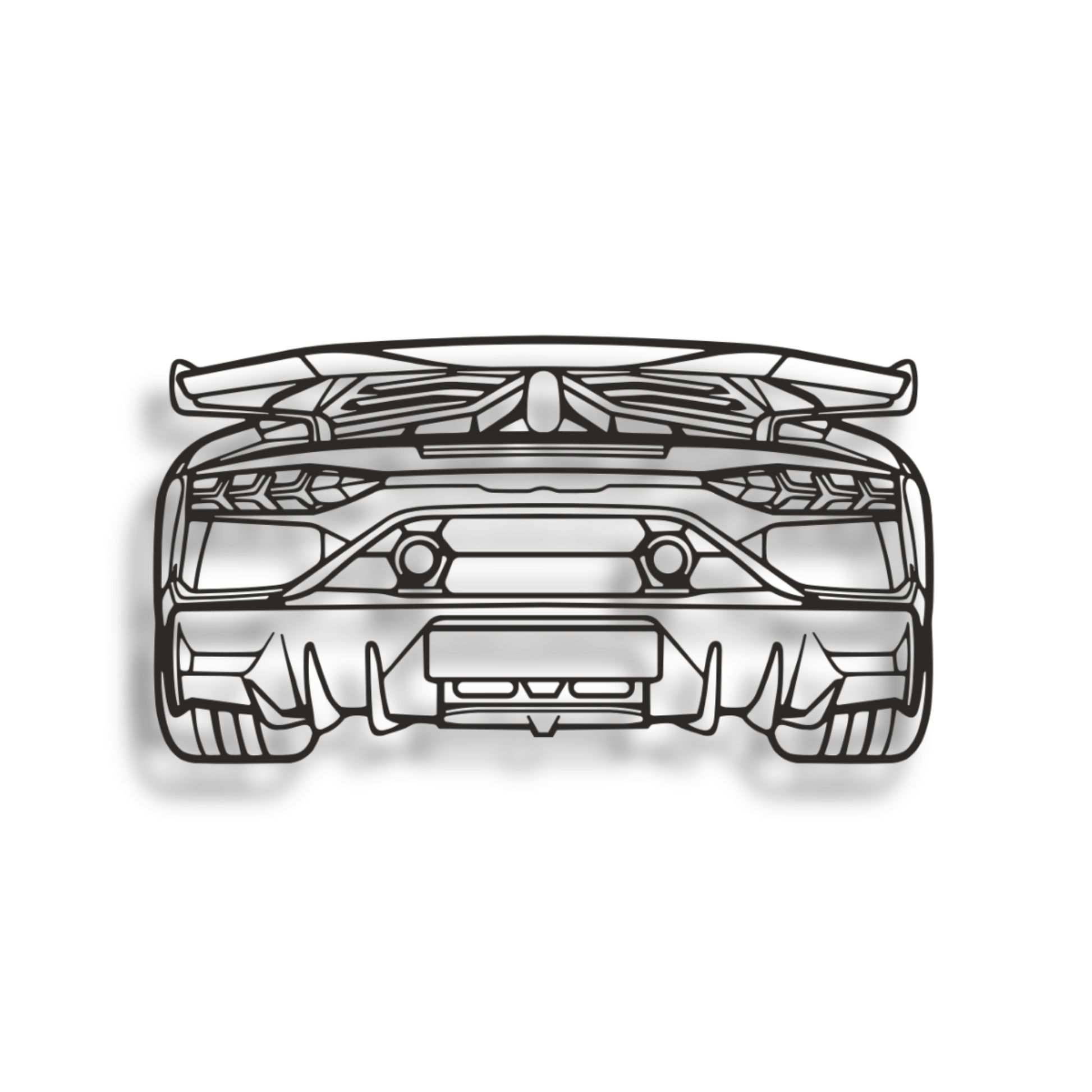 Decor metalic Lamborghini Aventador Rear View