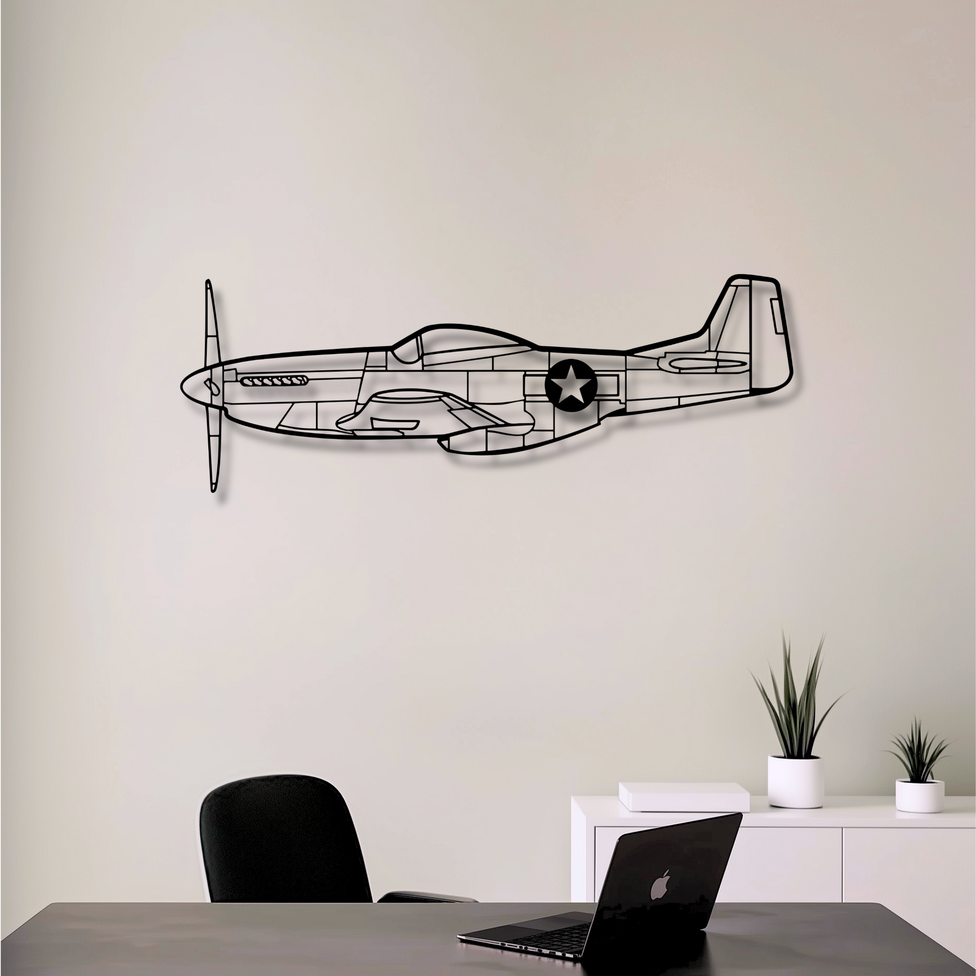 Decor metalic North American P-51 Mustang