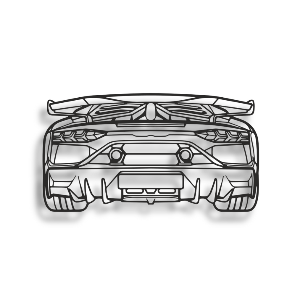 Decor metalic Lamborghini Aventador Rear View
