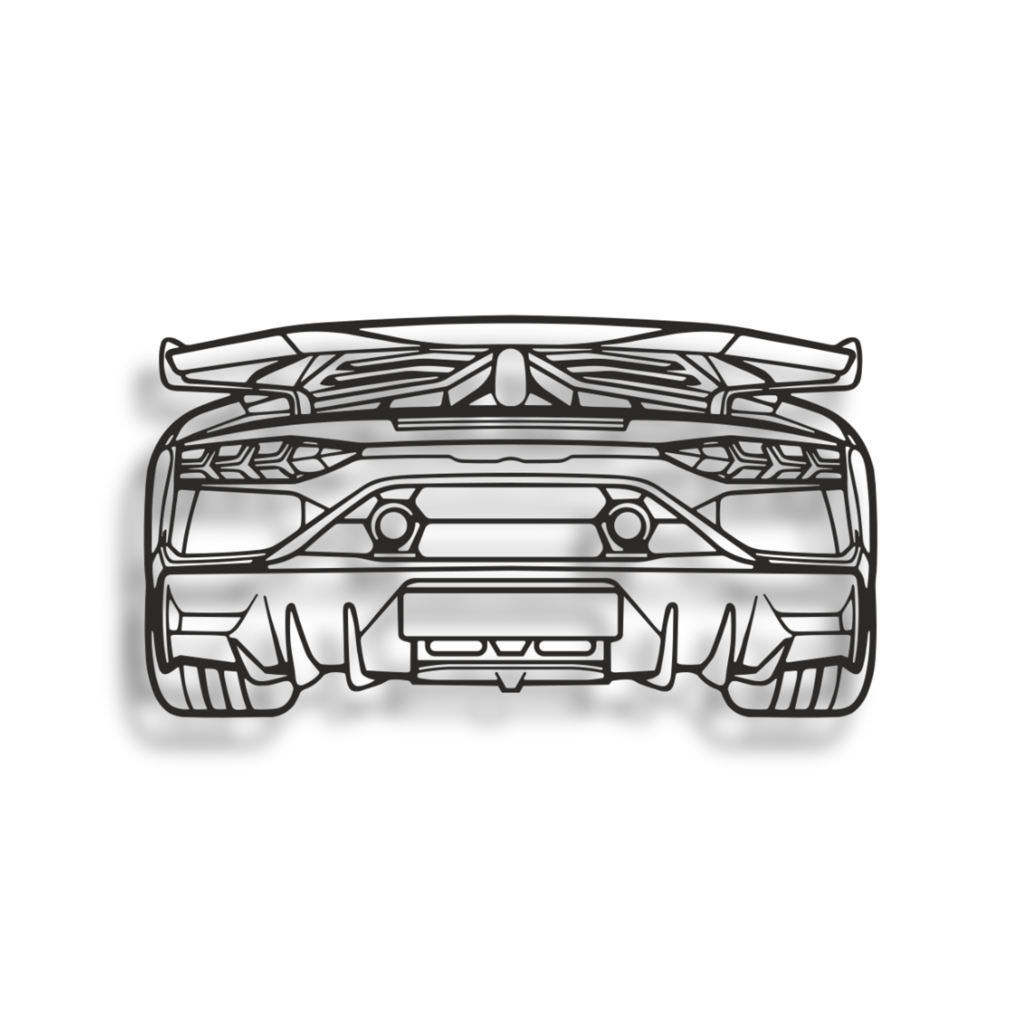 Decor metalic Lamborghini Aventador Rear View