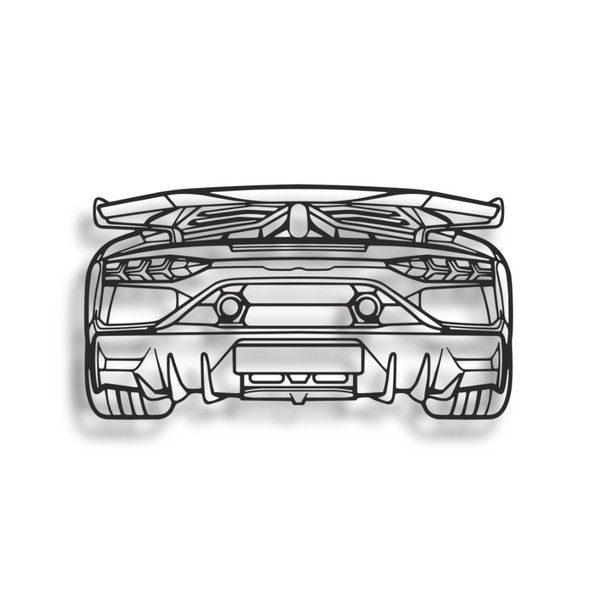 Decor metalic Lamborghini Aventador Rear View