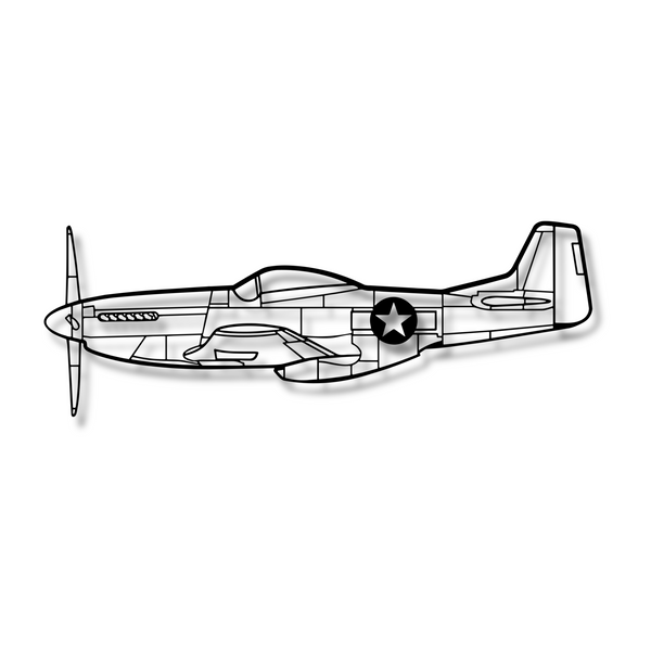 Decor metalic North American P-51 Mustang